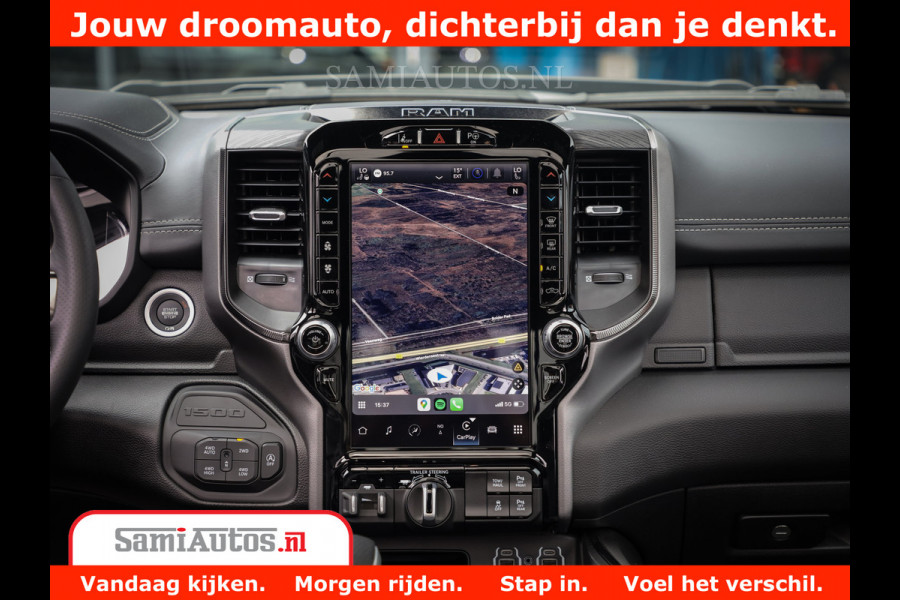 Dodge Ram 1500 GT EDITION | 5.7 V8 HEMI | VIRTUAL COCKPIT | HEAD-UP | ADAPTIVE CRUISE | 360 CAMERA | TRX PACK | Comfortabele Dubbele Cabine met Royale 5 Zitplaatsen | BPM vrij BPM vrij | Nu Leverbaar uit Voorraad | Voorraad Nr 2436