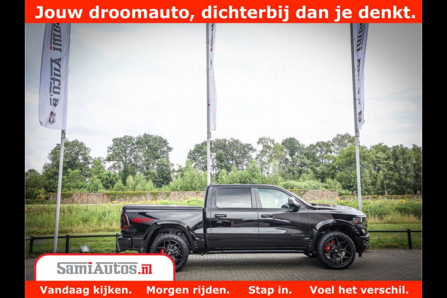 Dodge Ram 1500 GT EDITION | 5.7 V8 HEMI | VIRTUAL COCKPIT | HEAD-UP | ADAPTIVE CRUISE | 360 CAMERA | TRX PACK | Comfortabele Dubbele Cabine met Royale 5 Zitplaatsen | BPM vrij BPM vrij | Nu Leverbaar uit Voorraad | Voorraad Nr 2436