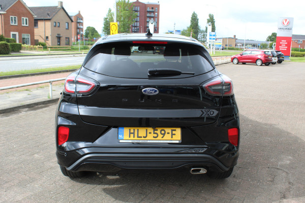 Ford Puma 1.0-125pk EcoBoost Hybrid ST-Line X. April 2024 ! Slechts 9.700km ! Autm. airco, navigatie, telefoonvoorb., camera, pdc v+a, parkeerassistent, LED verl., metallic lak, LM wielen, stoel-, stuur- en voorraamverw., lane- en sideassist, adapt. cruise cntrl etc