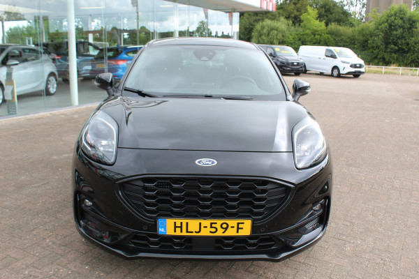 Ford Puma 1.0-125pk EcoBoost Hybrid ST-Line X. April 2024 ! Slechts 9.700km ! Autm. airco, navigatie, telefoonvoorb., camera, pdc v+a, parkeerassistent, LED verl., metallic lak, LM wielen, stoel-, stuur- en voorraamverw., lane- en sideassist, adapt. cruise cntrl etc
