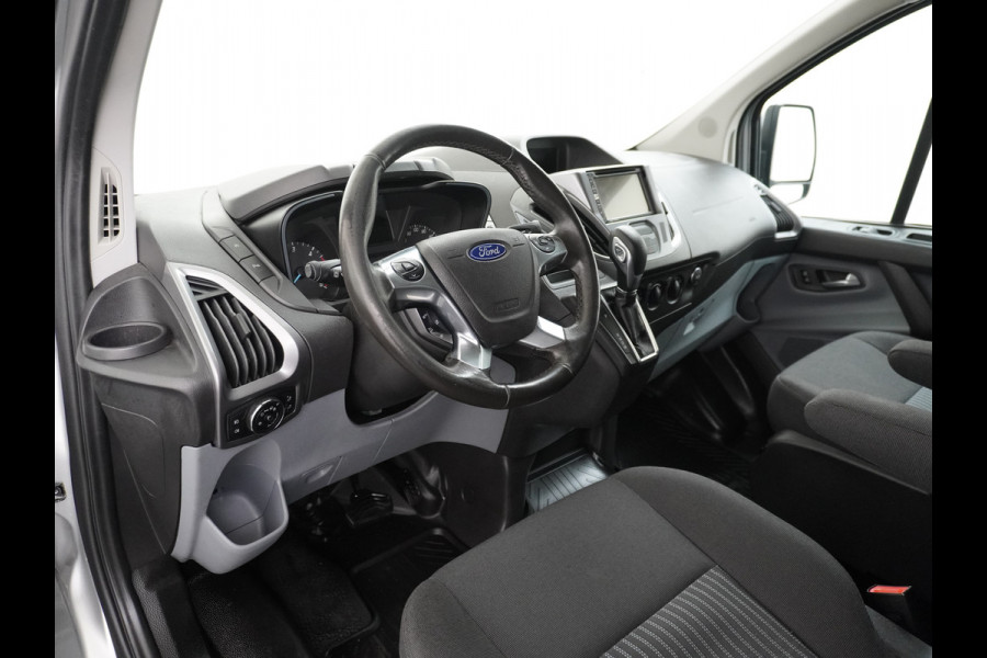 Ford Transit Custom Automaat 290 2.0TDCI 131PK L1H1 Navi Airco Cruise Camera Trekhaak Pdc Regen-/lichtsensor Euro 6 Trend Bluetooth Voorruit verwarmbaar Achterklep Zijschuifdeur Wandbetimmering Adaptieve bochtverl 1e Eigenaar Euro 6