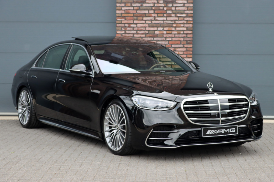 Mercedes-Benz S-Klasse 450d 4MATIC Lang AMG Line Aut9 | Airmatic | Drive Pilot | Chauffeurspakket | Achterasbesturing | Augmented HUD | Distronic+ | Burmester | Exclusief Nappa Leder | 3D-Display | Vlakkenverwarming | Zonweringspakket |