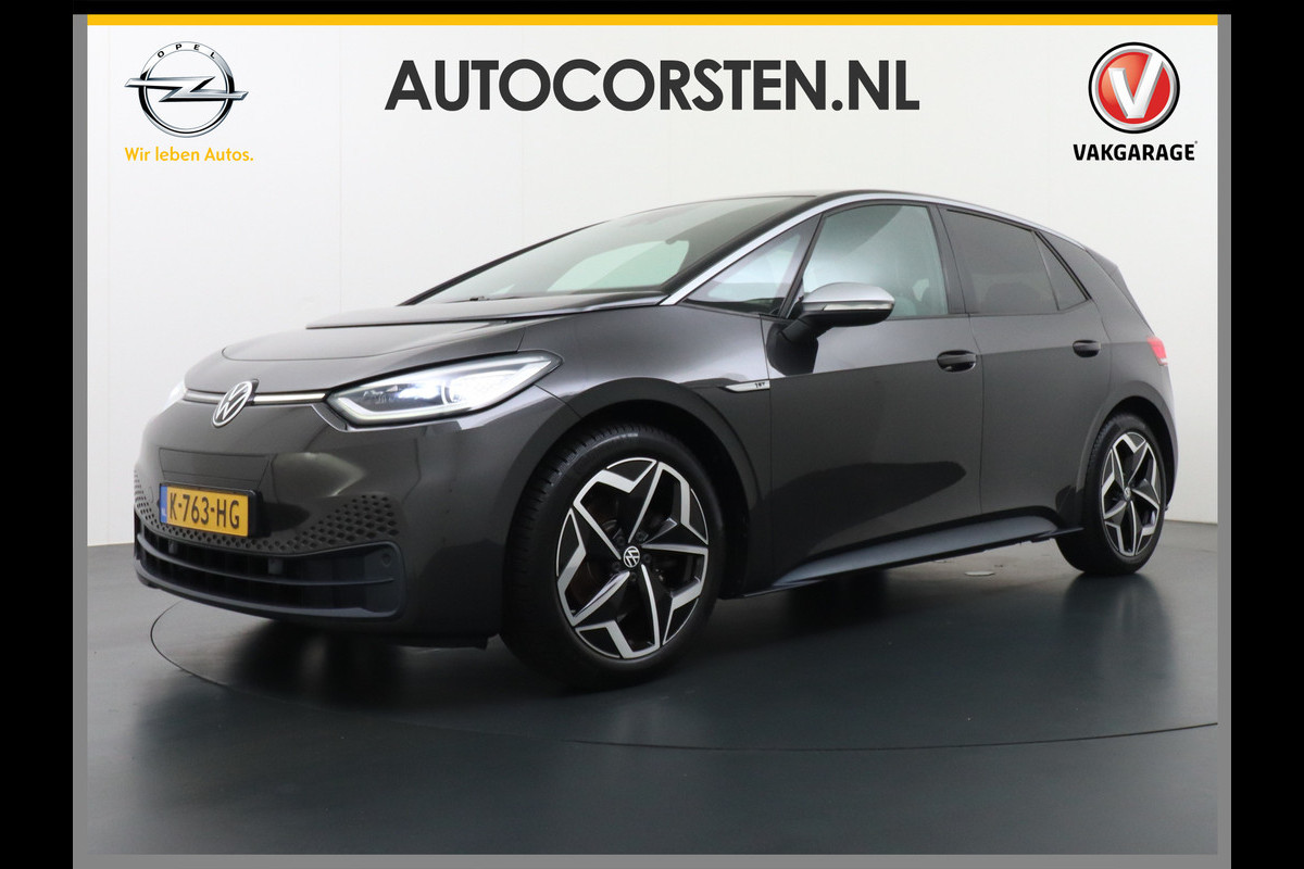 Volkswagen ID.3 58kWh 204PK First Navi Adapt.Cruise Control Pdc Apple Carplay Android Navi Ecc Led Stoel-Stuurverwarming DAB Keyless Advanced Lmv Bluetooth Regensensor Rijstrooksensor Verkeersbord detectie Mirrorlink Grootste accu Garantie t/m 22-12-2028