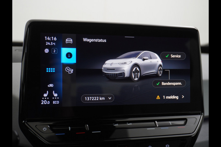 Volkswagen ID.3 58kWh 204PK First Navi Adapt.Cruise Control Pdc Apple Carplay Android Navi Ecc Led Stoel-Stuurverwarming DAB Keyless Advanced Lmv Bluetooth Regensensor Rijstrooksensor Verkeersbord detectie Mirrorlink Grootste accu Garantie t/m 22-12-2028