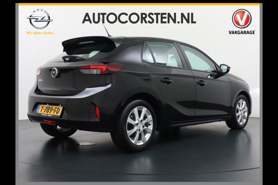 Opel Corsa 1.2I 101PK 5Drs Autom.8 Apple Carplay Android Airco Navi* Cruise control Pdc DAB Auto Stuurverwarming Regen-Lichtsensor Edition Schakelflippers Led Lmv 16" ESP Edition+ Pakket Spoorassistent Bluetooth Verkeersbord detectie 1.065kg  Nieuwprijs €29.236,-