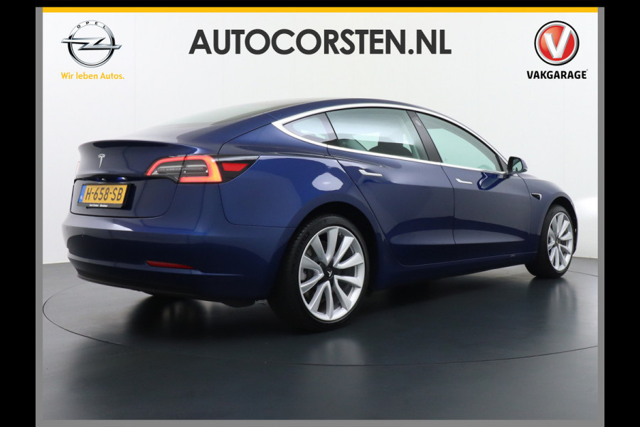 Tesla Model 3 RWD SR+ 60kWh 325PK FSD 3-Computer 18" AutoPilot Leder PanoDak Adaptive-Cruise Lmv Camera's Elektr.-Stuur+Stoelen+Spiegels+Geheu Navi LED Comfortstoelen ACC DAB Voorverwarmen interieur via App Keyless via Telefoonsleutel One-Pedal-Drive Origineel Nederlandse auto tot 11kw laden thuis! 1.584kg licht! Accu Garantie tot 02-06-2028/160.000km