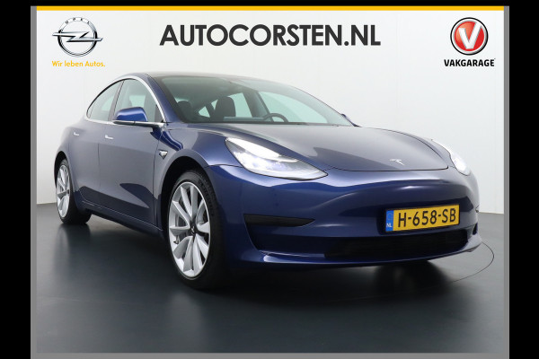Tesla Model 3 RWD SR+ 60kWh 325PK FSD 3-Computer 18" AutoPilot Leder PanoDak Adaptive-Cruise Lmv Camera's Elektr.-Stuur+Stoelen+Spiegels+Geheu Navi LED Comfortstoelen ACC DAB Voorverwarmen interieur via App Keyless via Telefoonsleutel One-Pedal-Drive Origineel Nederlandse auto tot 11kw laden thuis! 1.584kg licht! Accu Garantie tot 02-06-2028/160.000km