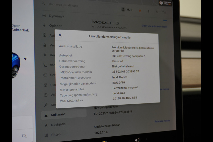 Tesla Model 3 RWD SR+ 60kWh 325PK FSD 3-Computer 18" AutoPilot Leder PanoDak Adaptive-Cruise Lmv Camera's Elektr.-Stuur+Stoelen+Spiegels+Geheu Navi LED Comfortstoelen ACC DAB Voorverwarmen interieur via App Keyless via Telefoonsleutel One-Pedal-Drive Origineel Nederlandse auto tot 11kw laden thuis! 1.584kg licht! Accu Garantie tot 02-06-2028/160.000km