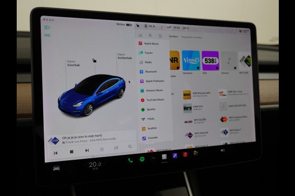 Tesla Model 3 RWD SR+ 60kWh 325PK FSD 3-Computer 18" AutoPilot Leder PanoDak Adaptive-Cruise Lmv Camera's Elektr.-Stuur+Stoelen+Spiegels+Geheu Navi LED Comfortstoelen ACC DAB Voorverwarmen interieur via App Keyless via Telefoonsleutel One-Pedal-Drive Origineel Nederlandse auto tot 11kw laden thuis! 1.584kg licht! Accu Garantie tot 02-06-2028/160.000km