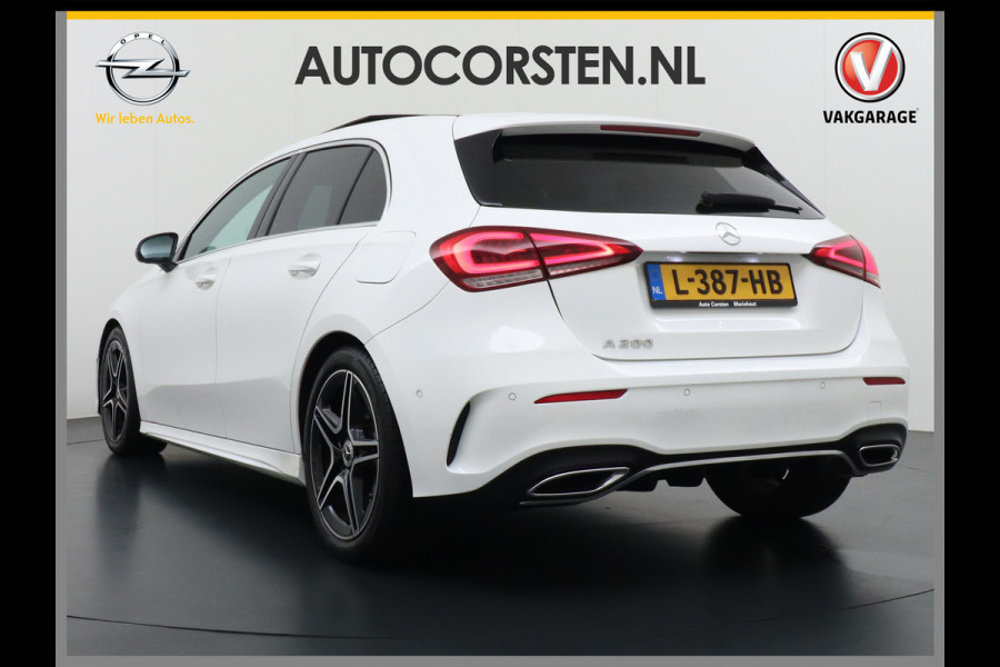 Mercedes-Benz A-Klasse 200 164PK Autom. AMG Line Navi premium Ecc Cruise control Panoramadak Stoelverwarming DAB Premium Plus Widescreen cockpit Multibeam led Rijstrooksensor Grootlicht-assisten Licht en zichtpakket Connected services Verkeersbord detectie WiFi Nieuwprijs €46.057,-