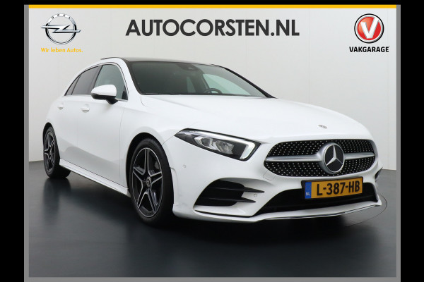 Mercedes-Benz A-Klasse 200 164PK Autom. AMG Line Navi premium Ecc Cruise control Panoramadak Stoelverwarming DAB Premium Plus Widescreen cockpit Multibeam led Rijstrooksensor Grootlicht-assisten Licht en zichtpakket Connected services Verkeersbord detectie WiFi Nieuwprijs €46.057,-