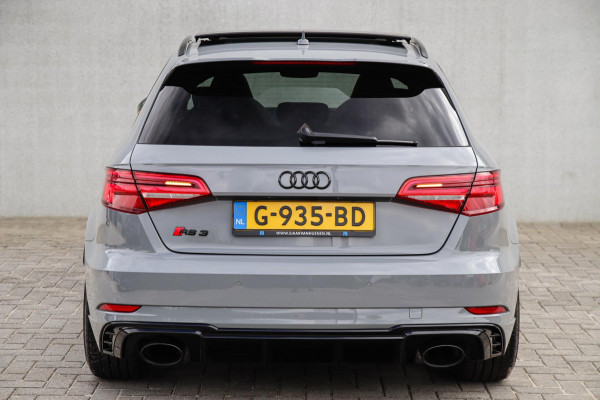 Audi A3 Sportback 2.5TFSI Quattro RS3 Facelift 400pk S-Tronic|Geen OPF|Nardo Grey|Keramisch|Virtual Cockpit|Panoramadak|LED Matrix