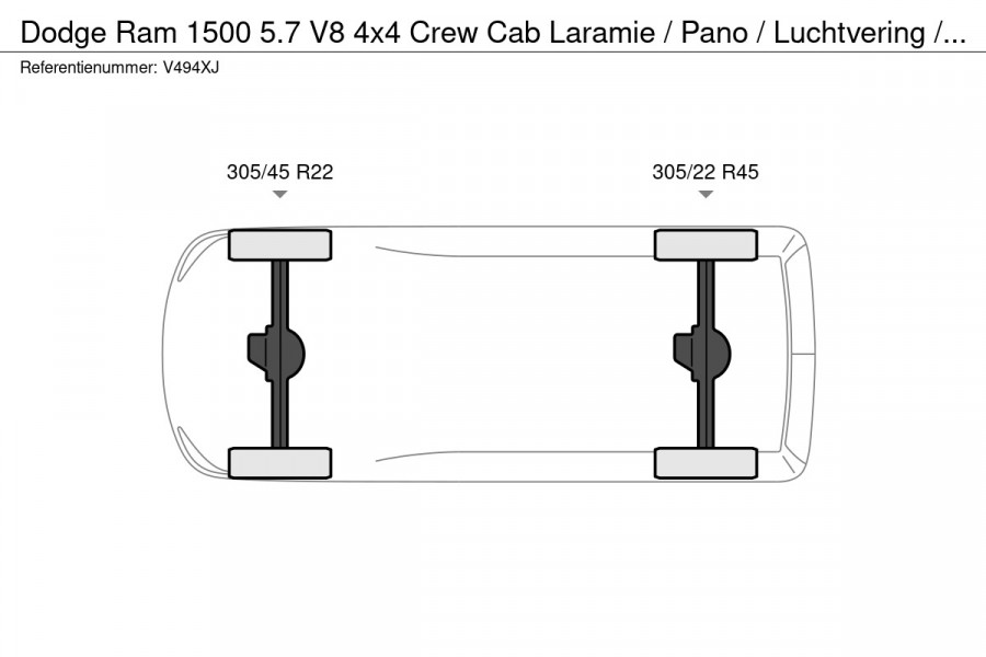 Dodge Ram 1500 5.7 V8 4x4 Crew Cab Laramie / Pano / Luchtvering / Elek sidesteps