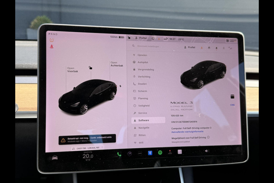Tesla Model 3 Long Range AWD 75 kWh 2e Eigenaar,Autopilot,Panodak,Leder,360 Camera,NL Auto,N.A.P,APK tot 03-2027