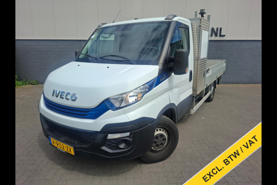 Iveco Daily 3.0I CNG EURO-6 375 35S14N Automaat HIAB Kraan Laadbak 3-Persoons Ecc Trekhaak Camera Blue power Alpine 2-Din Infotainment Sys. Bluetooth Opbergkasten Betonplex Vloer Compressed Natural Gas (CNG) Voertuig 1e Eigenaar Euro 6
