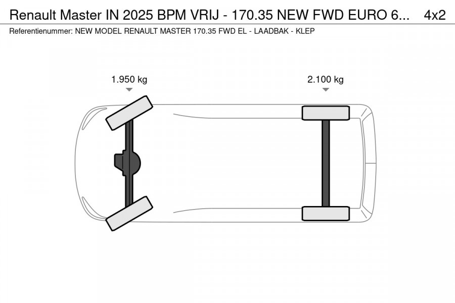 Renault Master IN 2025 BPM VRIJ - 170.35 NEW FWD EURO 6 EL - LAADBAK & LAADKLEP