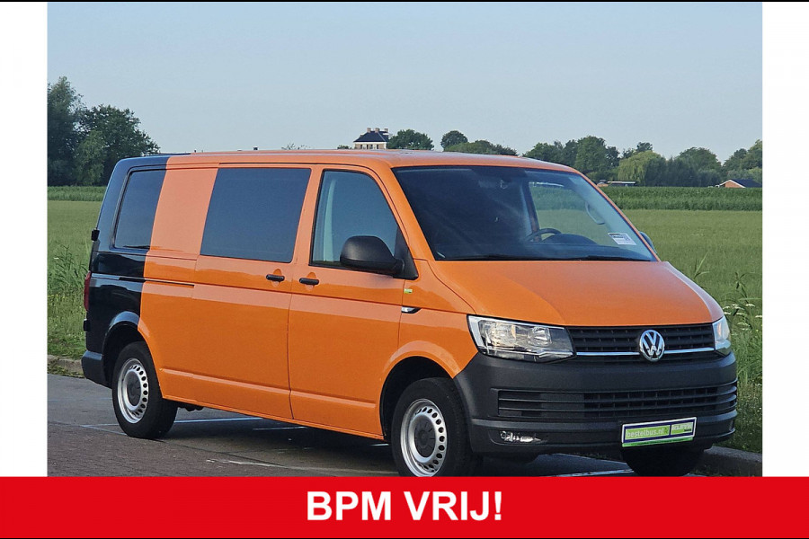 Volkswagen Transporter 2.0 TDI L2H1 DC airco, navi, pdc, trekhaak, 150Pk, Euro6!