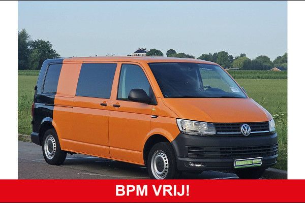 Volkswagen Transporter 2.0 TDI L2H1 DC airco, navi, pdc, trekhaak, 150Pk, Euro6!