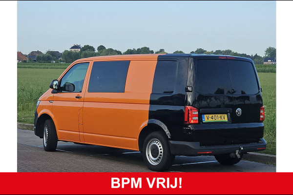 Volkswagen Transporter 2.0 TDI L2H1 DC airco, navi, pdc, trekhaak, 150Pk, Euro6!