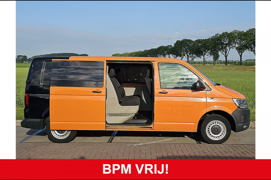 Volkswagen Transporter 2.0 TDI L2H1 DC airco, navi, pdc, trekhaak, 150Pk, Euro6!