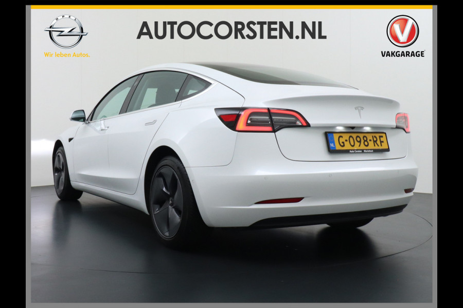 Tesla Model 3 RWD SR+ 60kWh 325PK Lmv 19" AutoPilot Leder PanoDak Adaptive-Cruise Lmv Camera's Elektr.-Stuur+Stoelen+Spiegels+Geheugen+Easy-En Navi LED Comfortstoelen ACC DAB Keyless en Voorverwarmen interieur via App One-Pedal-Drive Origineel Nederlandse auto 1e Eigenaar Garantie Accu/Motor tot 14-12-2027 max 160.000km 1.584kg licht!