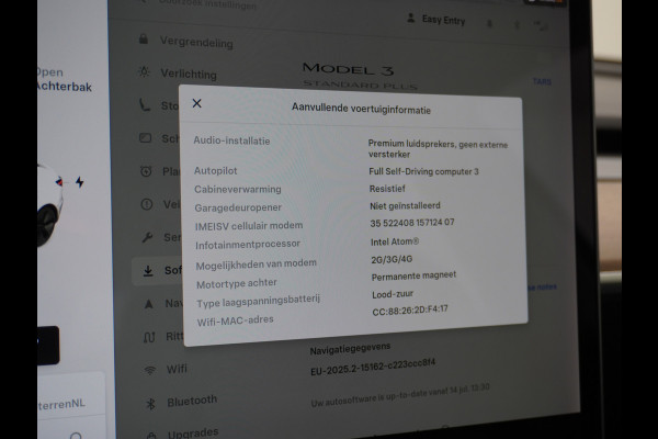 Tesla Model 3 RWD SR+ 60kWh 325PK Lmv 19" AutoPilot Leder PanoDak Adaptive-Cruise Lmv Camera's Elektr.-Stuur+Stoelen+Spiegels+Geheugen+Easy-En Navi LED Comfortstoelen ACC DAB Keyless en Voorverwarmen interieur via App One-Pedal-Drive Origineel Nederlandse auto 1e Eigenaar Garantie Accu/Motor tot 14-12-2027 max 160.000km 1.584kg licht!