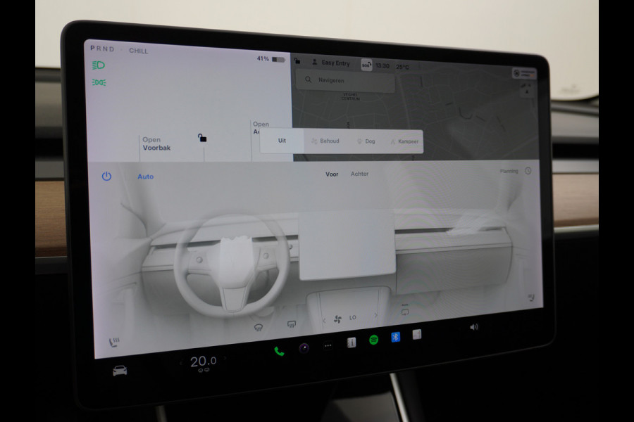 Tesla Model 3 RWD SR+ 60kWh 325PK Lmv 19" AutoPilot Leder PanoDak Adaptive-Cruise Lmv Camera's Elektr.-Stuur+Stoelen+Spiegels+Geheugen+Easy-En Navi LED Comfortstoelen ACC DAB Keyless en Voorverwarmen interieur via App One-Pedal-Drive Origineel Nederlandse auto 1e Eigenaar Garantie Accu/Motor tot 14-12-2027 max 160.000km 1.584kg licht!
