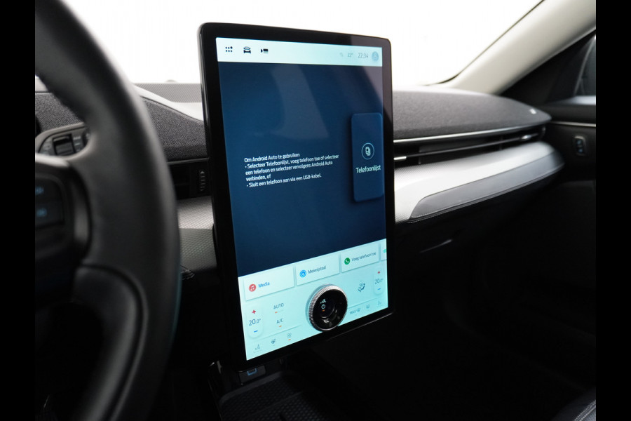 Ford Mustang Mach-E Extended RWD 98kWh Leer Pano-Dak Adaptive Cruise Lane Centring/change Assist Stop&Go Apple Carplay Android Auto 360°Camer Elektr.verst.Stoelen+geheugen+Verwarmd Dual-ECC Fully Active Park Assist Elektr.Achterklep BLISS Driver Alert Warning Keyless Batterijgarantie van maximaal 8 jaar of 160.000 Grootste-Accu en Bereik  €57.000 nieuw