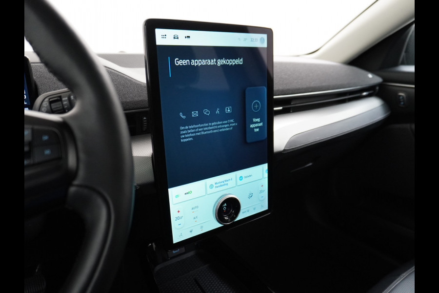 Ford Mustang Mach-E Extended RWD 98kWh Leer Pano-Dak Adaptive Cruise Lane Centring/change Assist Stop&Go Apple Carplay Android Auto 360°Camer Elektr.verst.Stoelen+geheugen+Verwarmd Dual-ECC Fully Active Park Assist Elektr.Achterklep BLISS Driver Alert Warning Keyless Batterijgarantie van maximaal 8 jaar of 160.000 Grootste-Accu en Bereik  €57.000 nieuw