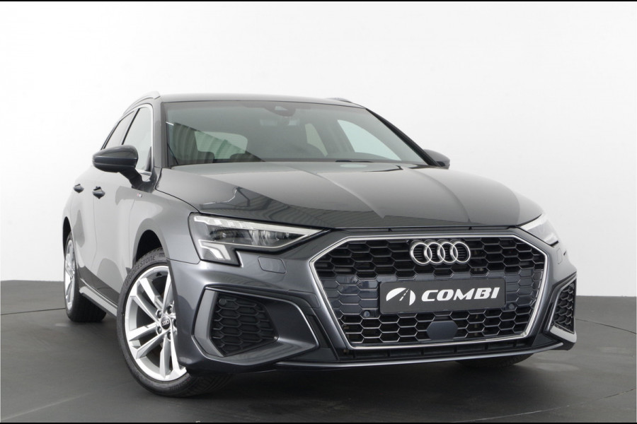 Audi A3 Sportback 40 TFSI e S line > 204pk/Daytona grijs/Adaptive cruise control/Stoelverwarming...