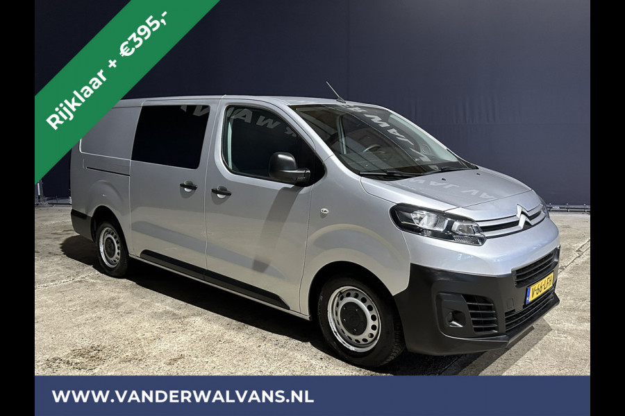 Citroën Jumpy 2.0 BlueHDI *MARGE, GEEN BTW* 123pk L3H1 XL RIJKLAAR Dubbele cabine Euro6 Airco | Navigatie Cruisecontrol, Apple Carplay, 2500kg Trekhaak, Parkeersensoren, 5-Zits