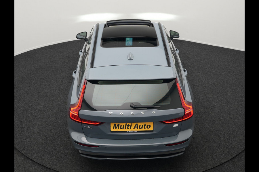 Volvo V60 T8 AWD Plus Dark Plug In Hybrid Thunder Grey 390pk Dealer O.H. Long Range PHEV | Panodak | Lederen Sportstoelen Memory | Pilot Assist | Google Assistant | Adaptive Cruise | Harman Kardon | Camera | Apple Carplay | Stoel & Stuurverwarming |