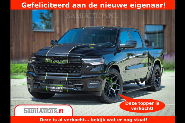 Dodge Ram 1500 Limited Night H.O 540HP 706Nm | Massage + Full Option | De Meest Luxe en Volle Pick-Up in zijn Klasse | Comfortabele Dubbele Cabine met Royale 5 Zitplaatsen | BPM vrij | Nu Leverbaar uit Voorraad | Voorraad Nr 2384 - 5408