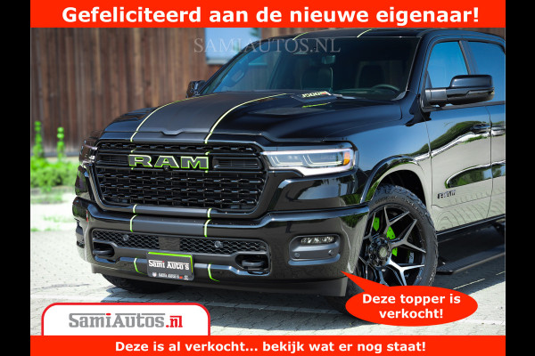 Dodge Ram 1500 Limited Night H.O 540HP 706Nm | Massage + Full Option | De Meest Luxe en Volle Pick-Up in zijn Klasse | Comfortabele Dubbele Cabine met Royale 5 Zitplaatsen | BPM vrij | Nu Leverbaar uit Voorraad | Voorraad Nr 2384 - 5408