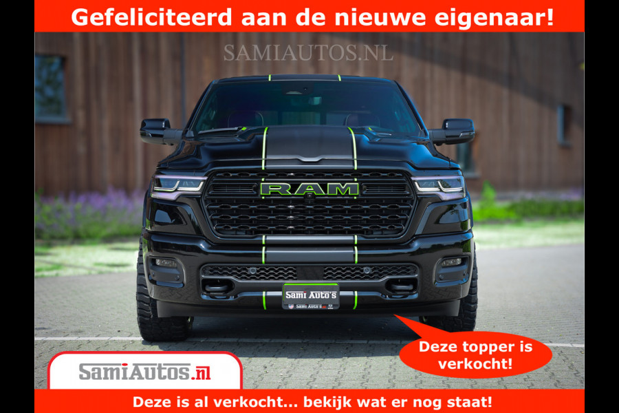 Dodge Ram 1500 Limited Night H.O 540HP 706Nm | Massage + Full Option | De Meest Luxe en Volle Pick-Up in zijn Klasse | Comfortabele Dubbele Cabine met Royale 5 Zitplaatsen | BPM vrij | Nu Leverbaar uit Voorraad | Voorraad Nr 2384 - 5408