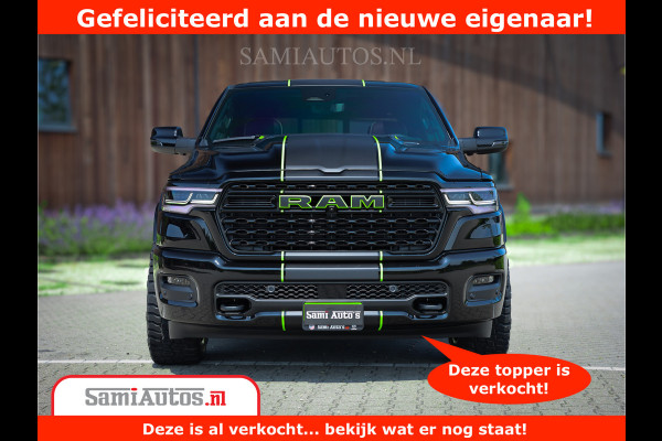 Dodge Ram 1500 Limited Night H.O 540HP 706Nm | Massage + Full Option | De Meest Luxe en Volle Pick-Up in zijn Klasse | Comfortabele Dubbele Cabine met Royale 5 Zitplaatsen | BPM vrij | Nu Leverbaar uit Voorraad | Voorraad Nr 2384 - 5408