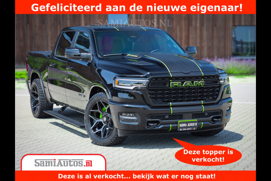 Dodge Ram 1500 Limited Night H.O 540HP 706Nm | Massage + Full Option | De Meest Luxe en Volle Pick-Up in zijn Klasse | Comfortabele Dubbele Cabine met Royale 5 Zitplaatsen | BPM vrij | Nu Leverbaar uit Voorraad | Voorraad Nr 2384 - 5408