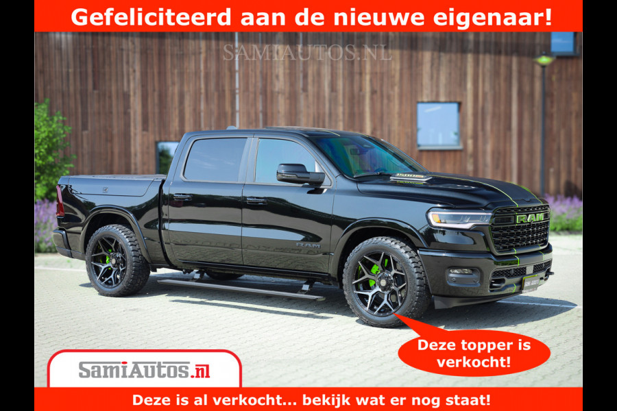 Dodge Ram 1500 Limited Night H.O 540HP 706Nm | Massage + Full Option | De Meest Luxe en Volle Pick-Up in zijn Klasse | Comfortabele Dubbele Cabine met Royale 5 Zitplaatsen | BPM vrij | Nu Leverbaar uit Voorraad | Voorraad Nr 2384 - 5408