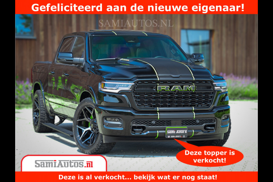 Dodge Ram 1500 Limited Night H.O 540HP 706Nm | Massage + Full Option | De Meest Luxe en Volle Pick-Up in zijn Klasse | Comfortabele Dubbele Cabine met Royale 5 Zitplaatsen | BPM vrij | Nu Leverbaar uit Voorraad | Voorraad Nr 2384 - 5408