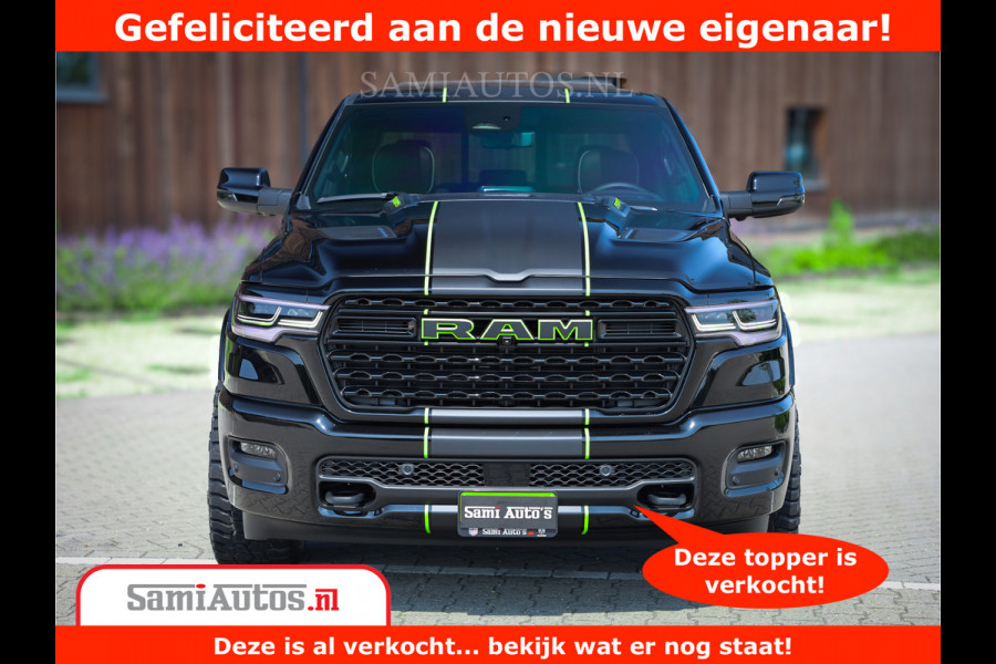 Dodge Ram 1500 Limited Night H.O 540HP 706Nm | Massage + Full Option | De Meest Luxe en Volle Pick-Up in zijn Klasse | Comfortabele Dubbele Cabine met Royale 5 Zitplaatsen | BPM vrij | Nu Leverbaar uit Voorraad | Voorraad Nr 2384 - 5408
