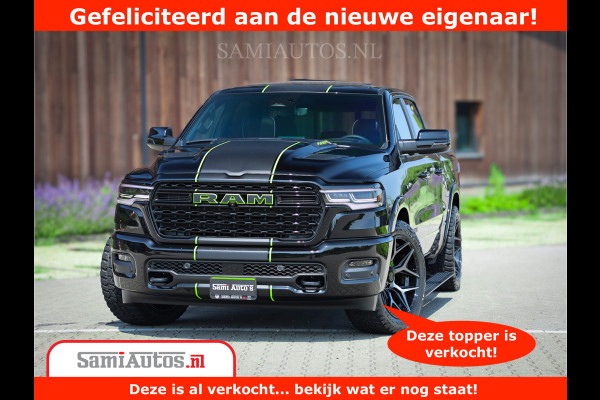 Dodge Ram 1500 Limited Night H.O 540HP 706Nm | Massage + Full Option | De Meest Luxe en Volle Pick-Up in zijn Klasse | Comfortabele Dubbele Cabine met Royale 5 Zitplaatsen | BPM vrij | Nu Leverbaar uit Voorraad | Voorraad Nr 2384 - 5408