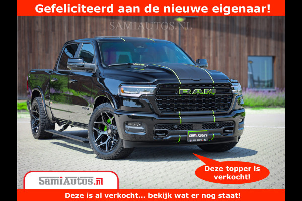 Dodge Ram 1500 Limited Night H.O 540HP 706Nm | Massage + Full Option | De Meest Luxe en Volle Pick-Up in zijn Klasse | Comfortabele Dubbele Cabine met Royale 5 Zitplaatsen | BPM vrij | Nu Leverbaar uit Voorraad | Voorraad Nr 2384 - 5408