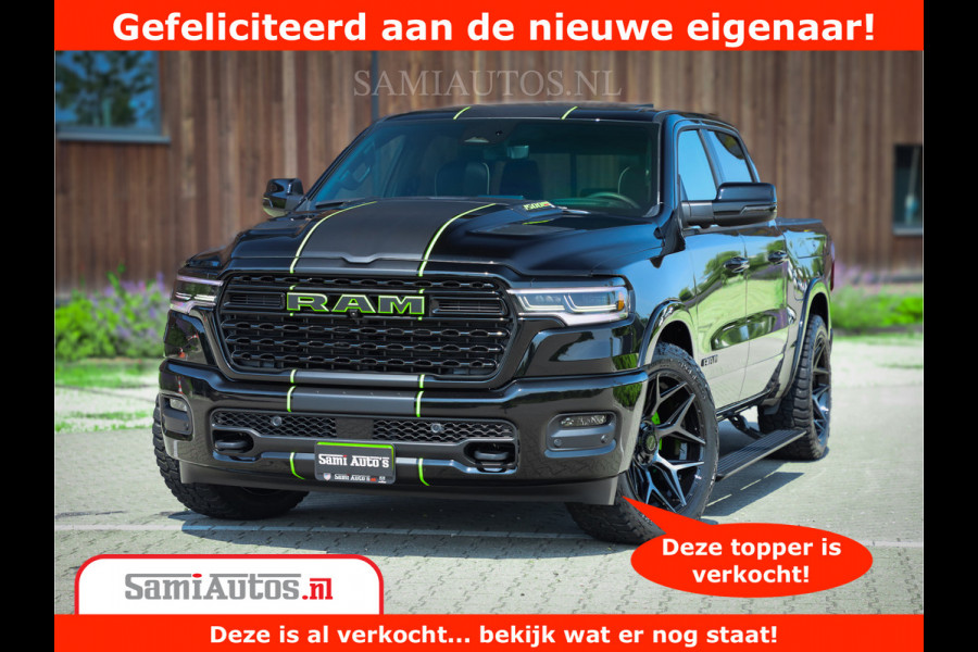 Dodge Ram 1500 Limited Night H.O 540HP 706Nm | Massage + Full Option | De Meest Luxe en Volle Pick-Up in zijn Klasse | Comfortabele Dubbele Cabine met Royale 5 Zitplaatsen | BPM vrij | Nu Leverbaar uit Voorraad | Voorraad Nr 2384 - 5408