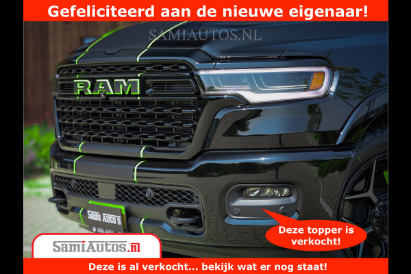 Dodge Ram 1500 Limited Night H.O 540HP 706Nm | Massage + Full Option | De Meest Luxe en Volle Pick-Up in zijn Klasse | Comfortabele Dubbele Cabine met Royale 5 Zitplaatsen | BPM vrij | Nu Leverbaar uit Voorraad | Voorraad Nr 2384 - 5408
