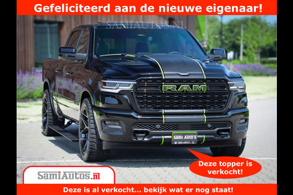 Dodge Ram 1500 Limited Night H.O 540HP 706Nm | Massage + Full Option | De Meest Luxe en Volle Pick-Up in zijn Klasse | Comfortabele Dubbele Cabine met Royale 5 Zitplaatsen | BPM vrij | Nu Leverbaar uit Voorraad | Voorraad Nr 2384 - 5408