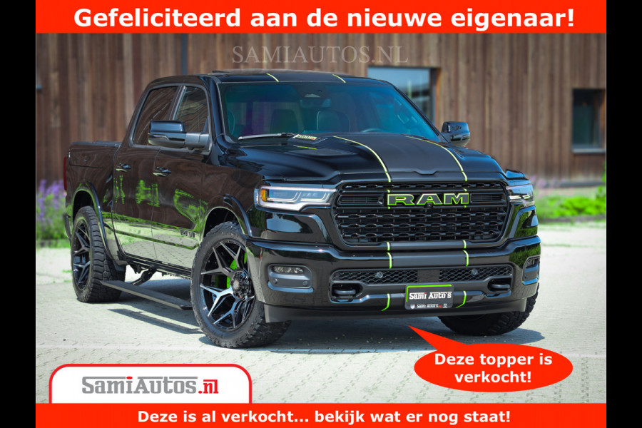 Dodge Ram 1500 Limited Night H.O 540HP 706Nm | Massage + Full Option | De Meest Luxe en Volle Pick-Up in zijn Klasse | Comfortabele Dubbele Cabine met Royale 5 Zitplaatsen | BPM vrij | Nu Leverbaar uit Voorraad | Voorraad Nr 2384 - 5408