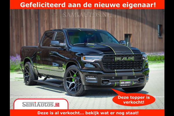 Dodge Ram 1500 Limited Night H.O 540HP 706Nm | Massage + Full Option | De Meest Luxe en Volle Pick-Up in zijn Klasse | Comfortabele Dubbele Cabine met Royale 5 Zitplaatsen | BPM vrij | Nu Leverbaar uit Voorraad | Voorraad Nr 2384 - 5408