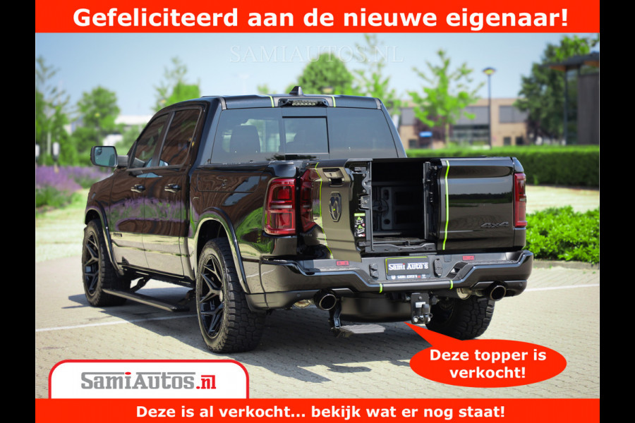 Dodge Ram 1500 Limited Night H.O 540HP 706Nm | Massage + Full Option | De Meest Luxe en Volle Pick-Up in zijn Klasse | Comfortabele Dubbele Cabine met Royale 5 Zitplaatsen | BPM vrij | Nu Leverbaar uit Voorraad | Voorraad Nr 2384 - 5408