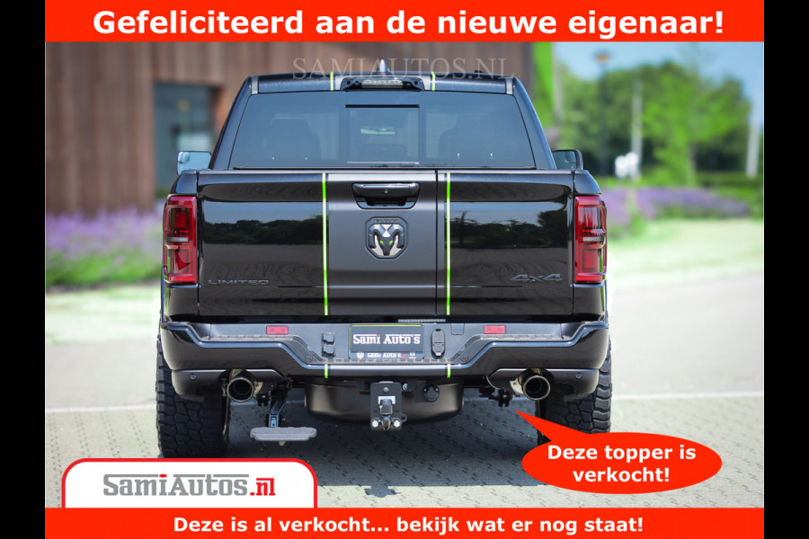 Dodge Ram 1500 Limited Night H.O 540HP 706Nm | Massage + Full Option | De Meest Luxe en Volle Pick-Up in zijn Klasse | Comfortabele Dubbele Cabine met Royale 5 Zitplaatsen | BPM vrij | Nu Leverbaar uit Voorraad | Voorraad Nr 2384 - 5408