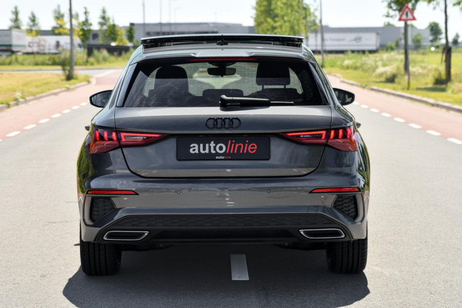 Audi A3 Sportback 40 TFSI e S-Line. Pano, ACC, Leder, Keyless, Matrix, Sfeer, CarPlay!
